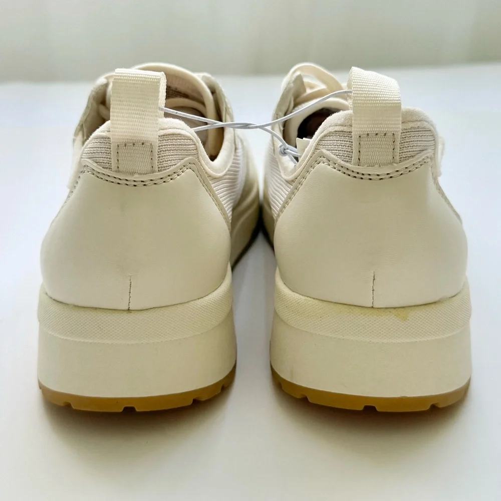 Banana Republic Off-White Canvas Lace-Up Sneakers Neutral casual walki siz 7 NWT